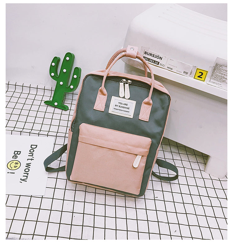 Women Canvas Backpacks Candy Color Waterproof Bags