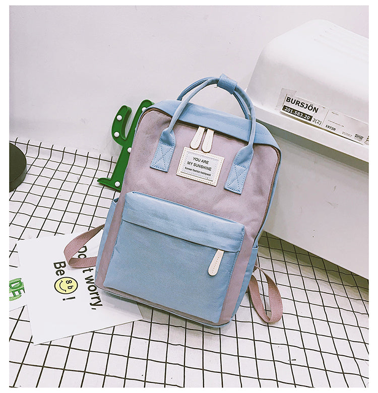 Women Canvas Backpacks Candy Color Waterproof Bags