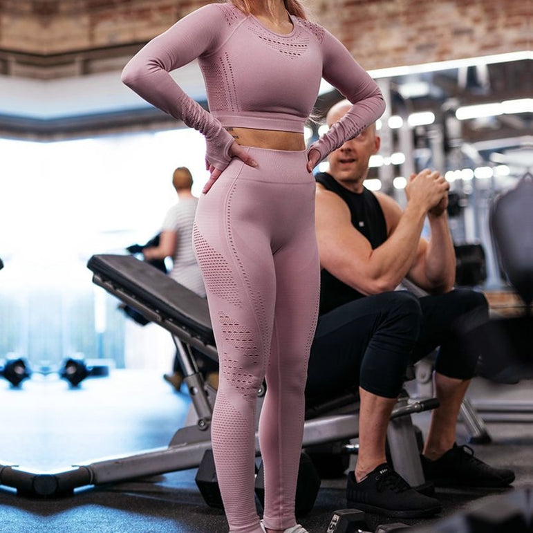 Ombre Seamless Women Sport Gym Suit