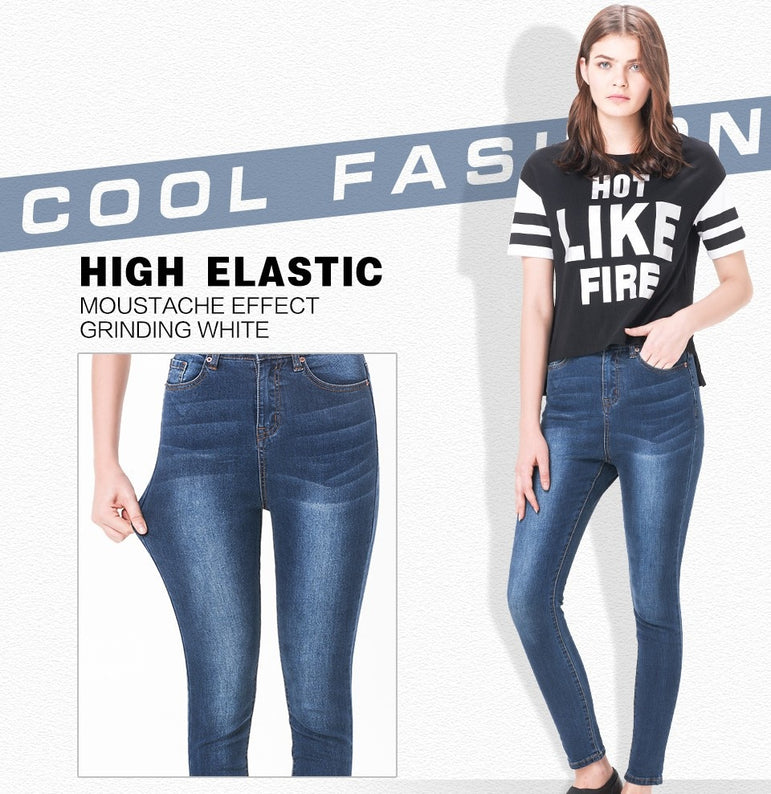 High Waist Jeans Woman High Elastic Pencil Pants