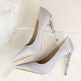 Metal Carved Heels Shoes Women Pumps