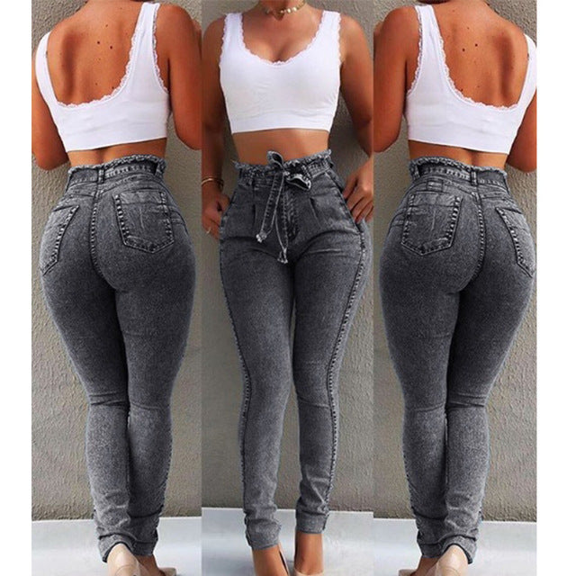 High Waist Jeans For Women Slim Stretch Denim