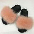 Women Warm Fox Fur Flip Flop