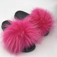 Women Warm Fox Fur Flip Flop