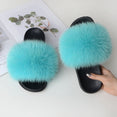 Women Warm Fox Fur Flip Flop