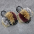 Women Warm Fox Fur Flip Flop