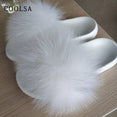 Women Warm Fox Fur Flip Flop