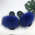 Women Warm Fox Fur Flip Flop