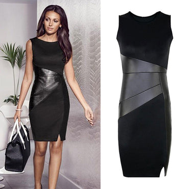 Party Dress Women Faux Leather Dress