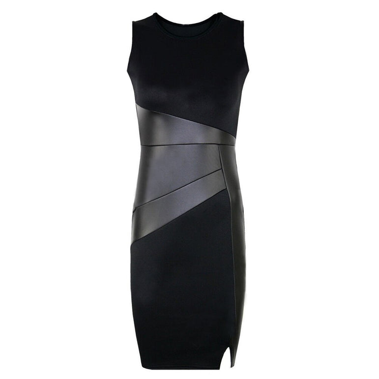 Party Dress Women Faux Leather Dress