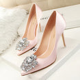 Crystal High Heel Pointed Toe Thin Heels Pumps