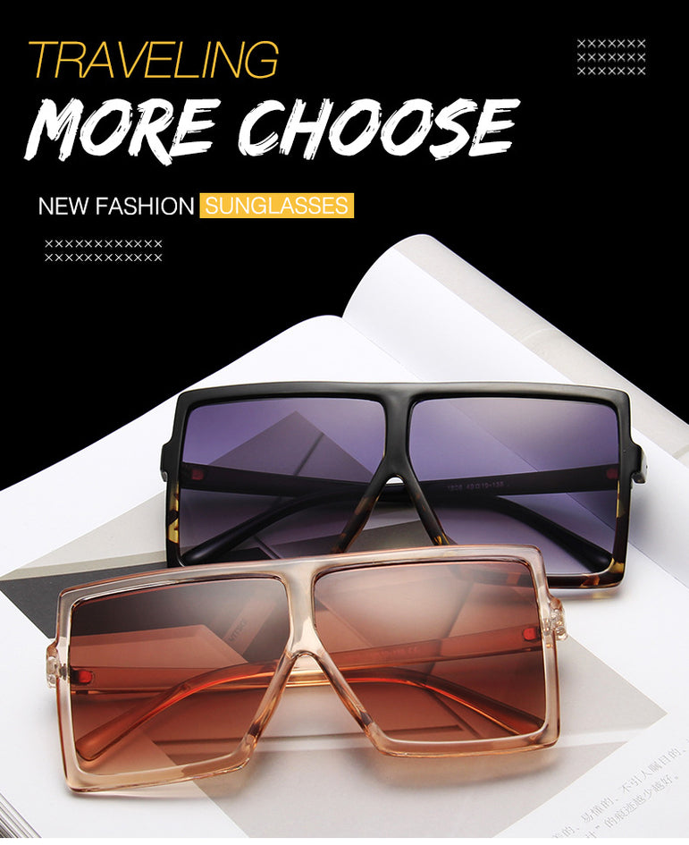 Oversized Square Brand Designer Big Frame Sunglasses