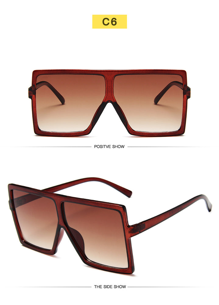 Oversized Square Brand Designer Big Frame Sunglasses