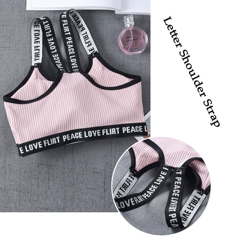 Letter Sports Push Up Fitness Running Yoga Bra