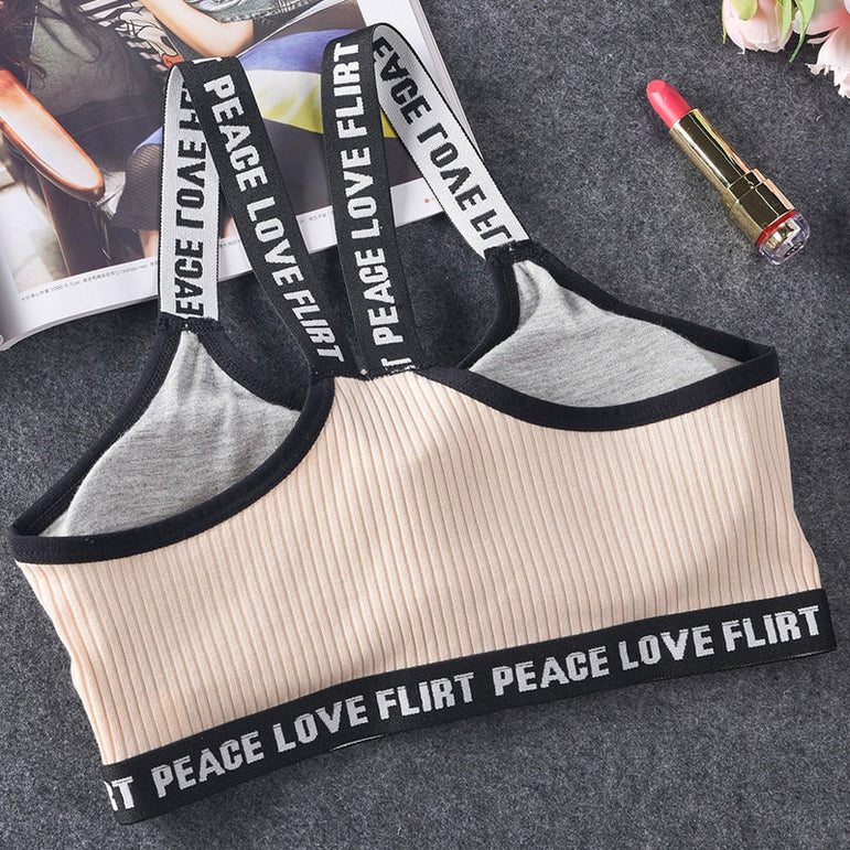 Letter Sports Push Up Fitness Running Yoga Bra