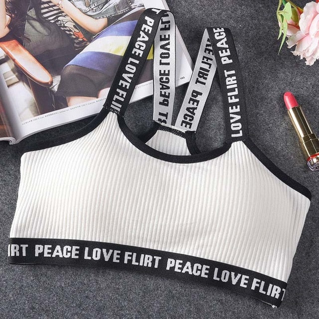 Letter Sports Push Up Fitness Running Yoga Bra