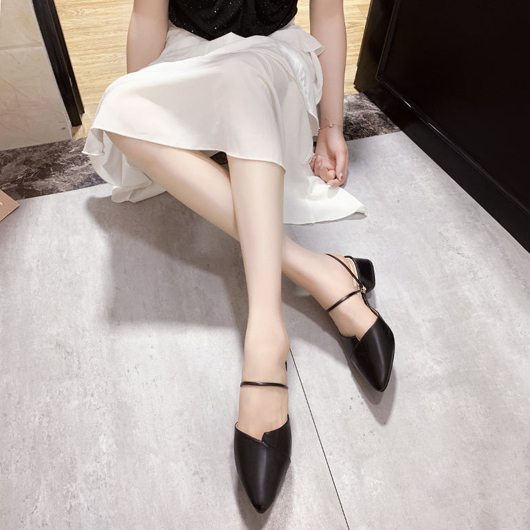 Party Women Mules Pointed Toe Block Slipper