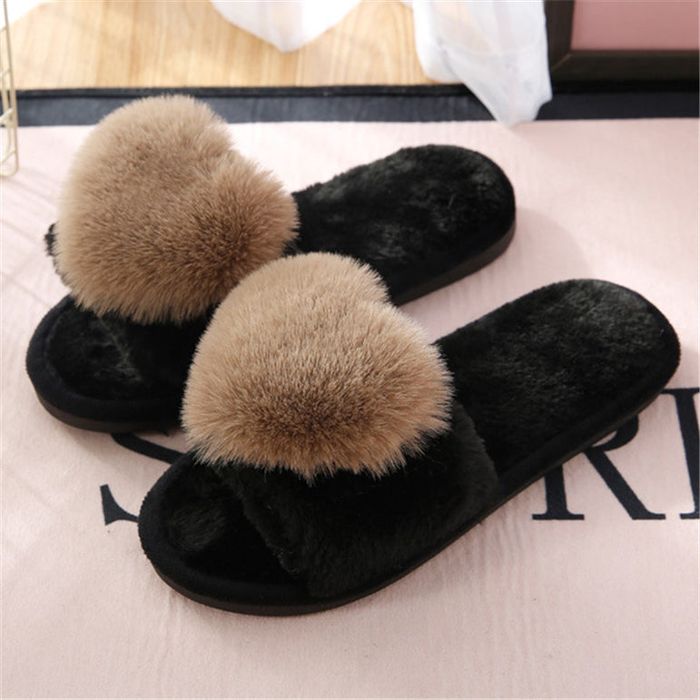 Love Heart Cotton Non-Slip Slippers