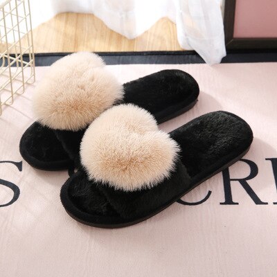 Love Heart Cotton Non-Slip Slippers