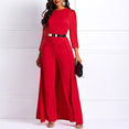 Elegant Long Sleeve Plus Size High Waist Jumpsuit