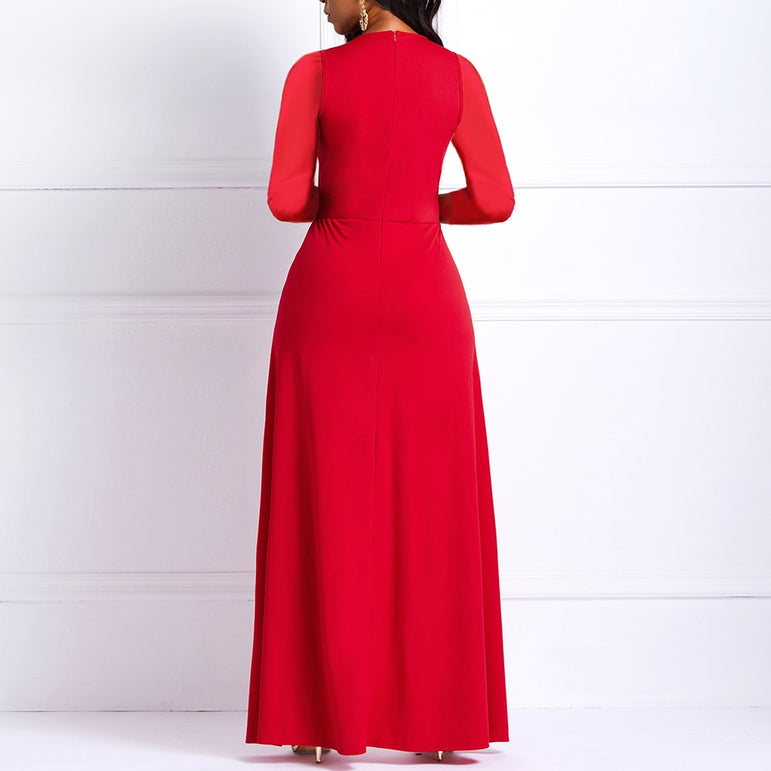 Elegant Long Sleeve Plus Size High Waist Jumpsuit