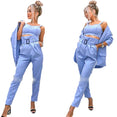 Office Ladies Solid Set Women Pants Suits