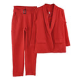 Office Ladies Solid Set Women Pants Suits