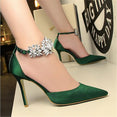 Women luxury High Quality Flower Crystal Pumps