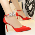 Women luxury High Quality Flower Crystal Pumps