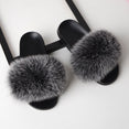 Real Fox Fur Slides Home Furry Flat Slippers