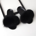 Real Fox Fur Slides Home Furry Flat Slippers