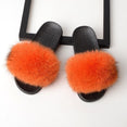 Real Fox Fur Slides Home Furry Flat Slippers