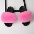 Real Fox Fur Slides Home Furry Flat Slippers