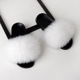 Real Fox Fur Slides Home Furry Flat Slippers