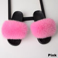 Real Fox Fur Slides Home Furry Flat Slippers