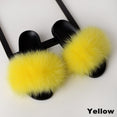 Real Fox Fur Slides Home Furry Flat Slippers