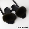 Real Fox Fur Slides Home Furry Flat Slippers