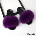 Real Fox Fur Slides Home Furry Flat Slippers