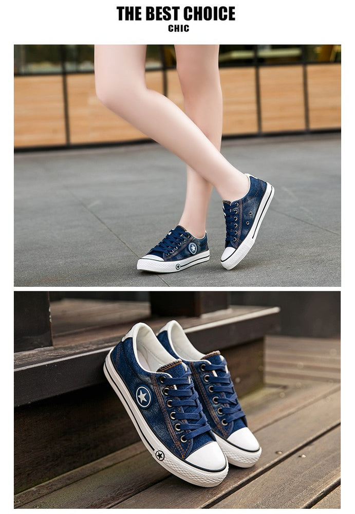 Fashion Women Denim Casual Sneakers