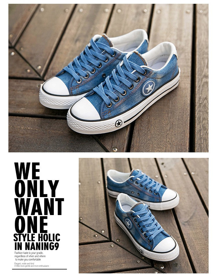 Fashion Women Denim Casual Sneakers