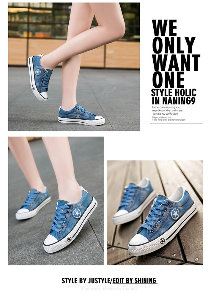 Fashion Women Denim Casual Sneakers