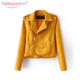 Leather Women Fashion Zipper Motorcycle Jacket