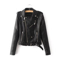 Leather Women Fashion Zipper Motorcycle Jacket