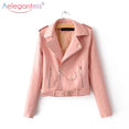 Leather Women Fashion Zipper Motorcycle Jacket