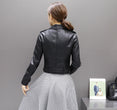 Leather Women Fashion Zipper Motorcycle Jacket