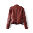 Leather Women Fashion Zipper Motorcycle Jacket