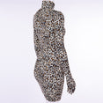 Leopard Print Female Long Sleeve Gloves Dresses