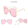 Cute Pearls Half Round Gradient Sunglasses