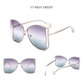 Cute Pearls Half Round Gradient Sunglasses