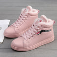 Women Ankle Warm PU Plush Winter Sneakers